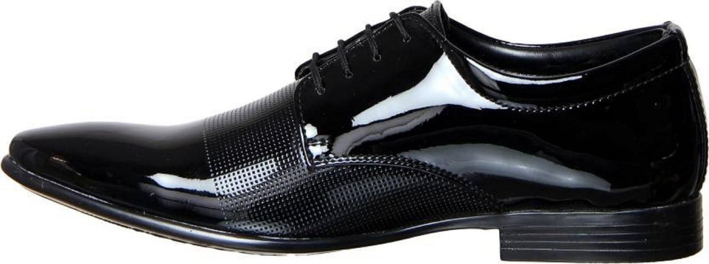 Men's Black Synthetic Leather Formal Shoes - DREAMZCART