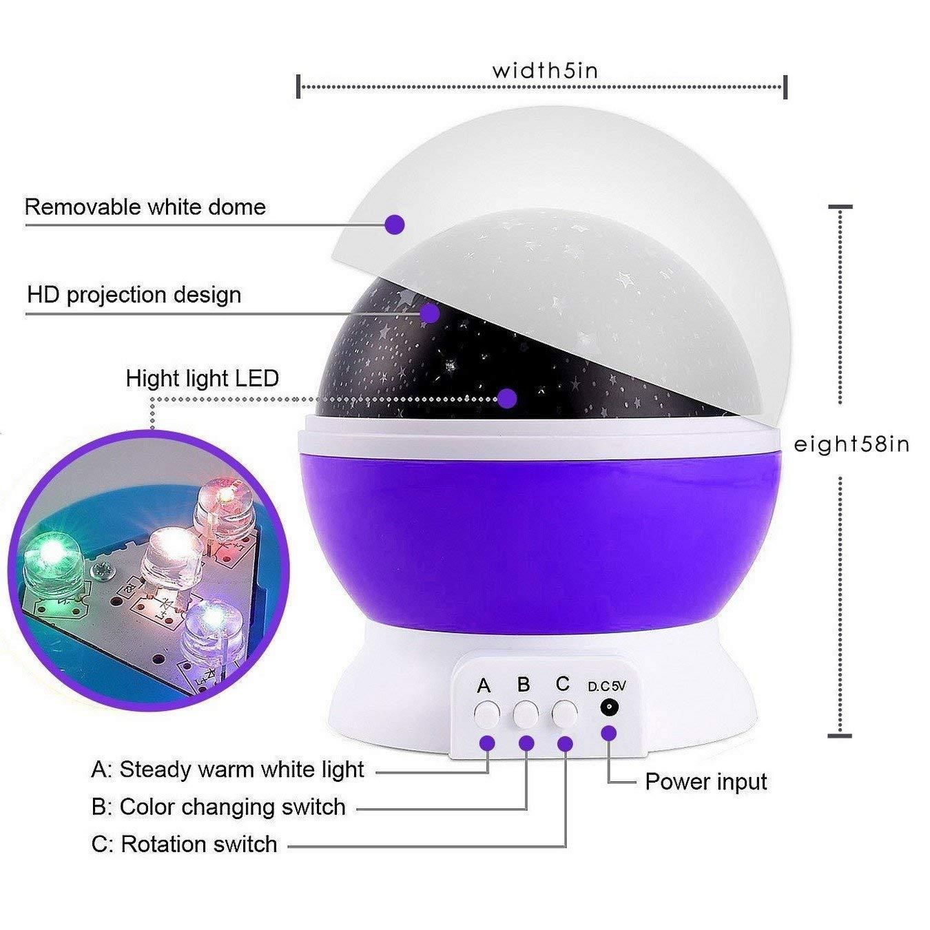 Star Master Dream Color Changing Rotating Projection Lamp - DREAMZCART