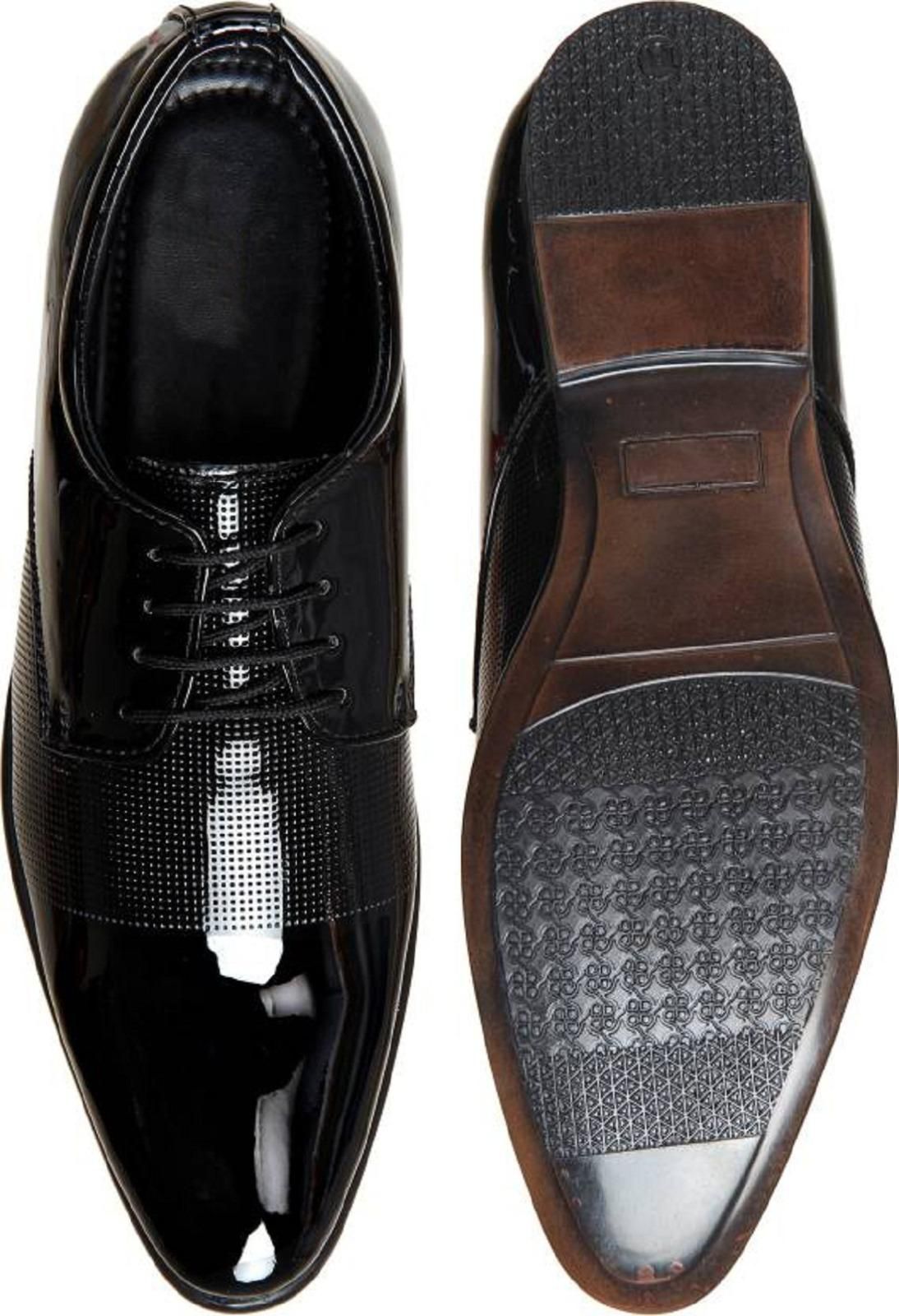 Men's Black Synthetic Leather Formal Shoes - DREAMZCART