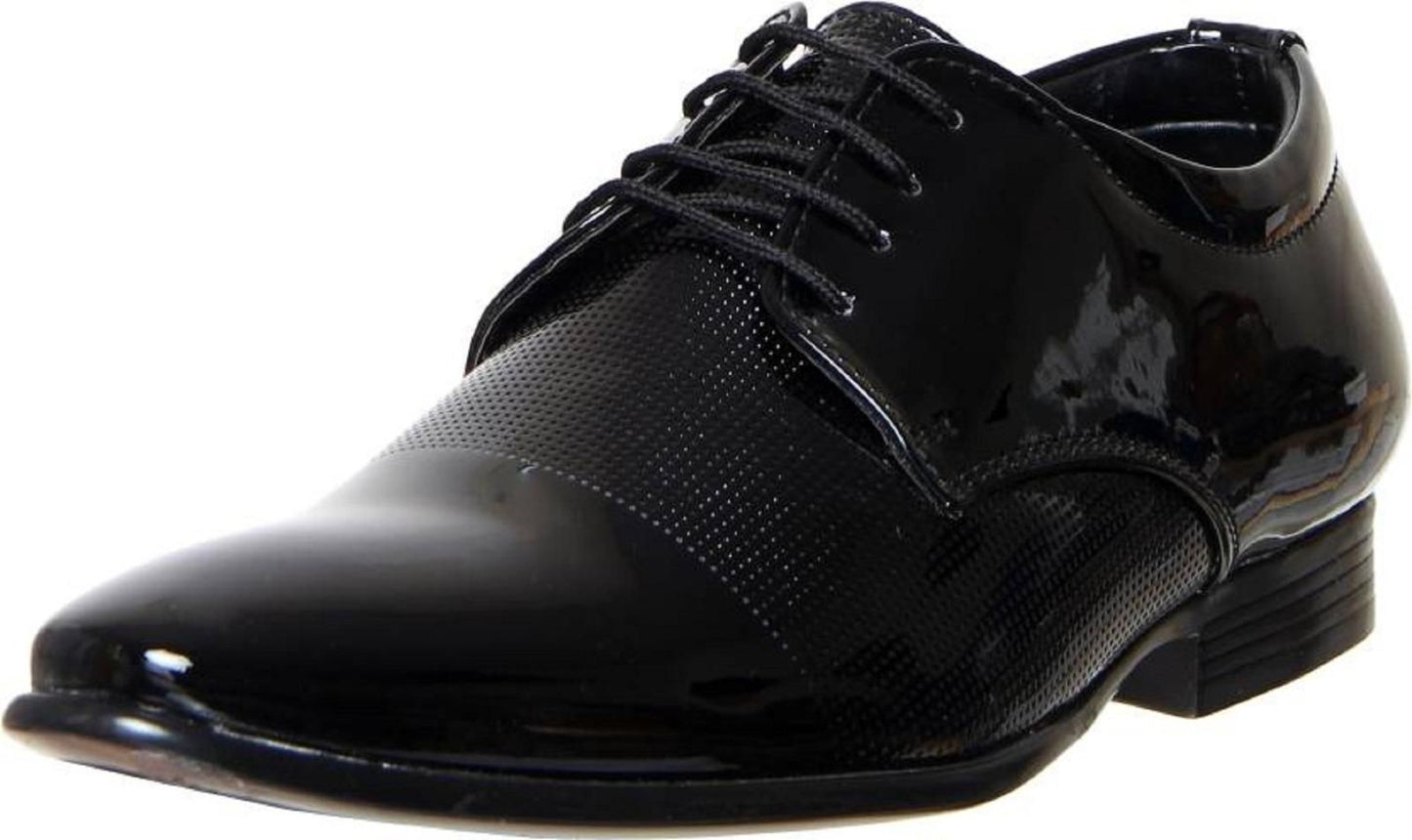 Men's Black Synthetic Leather Formal Shoes - DREAMZCART