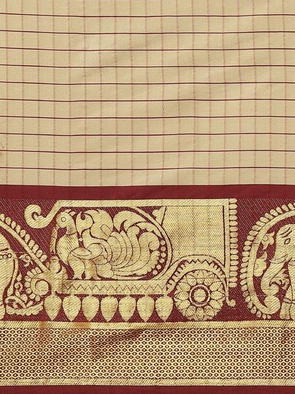 Adorable Woven Cotton Saree With Tassels - DREAMZCART