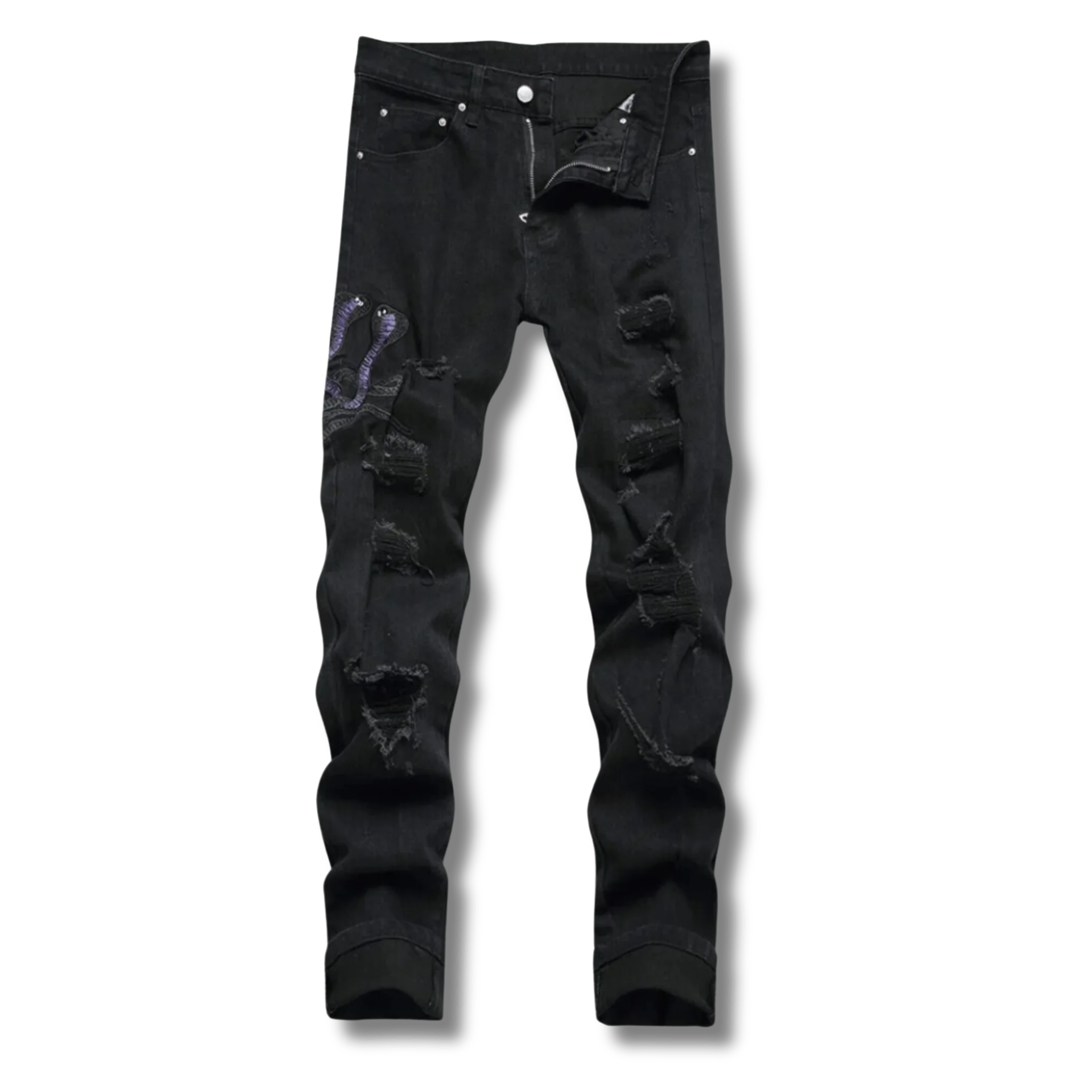 Black Python Jeans - DREAMZCART