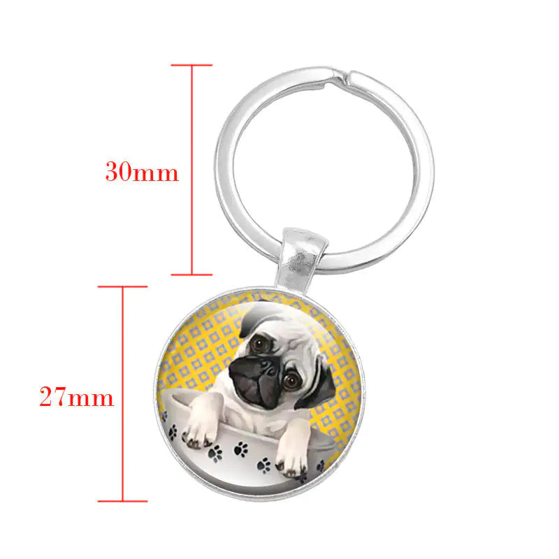 Pug Time Gem Keychain - DREAMZCART