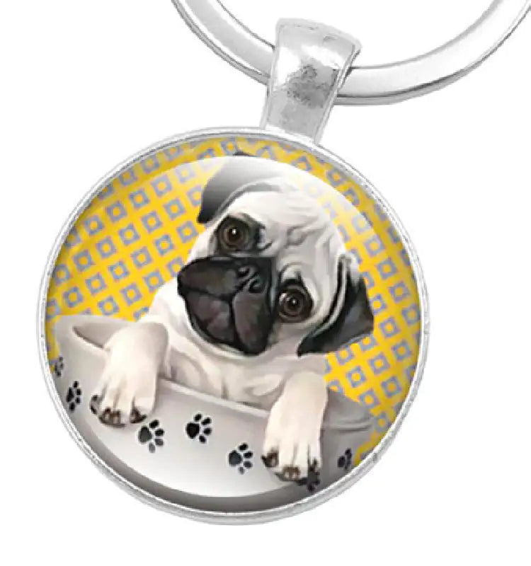 Pug Time Gem Keychain - DREAMZCART